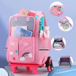 School Wheeled Backpack For Girls School Trolley Bags With Wheels School Rolling Backpack For Boys Wheeled Backpack Bag For Kids