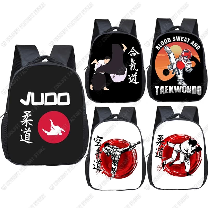 12 Inches Cool Martial Art Judo Taekwondo / Karate / Aikido Backpack Children School Bags Boy Girl Kid Kindergarten Toddler Bag