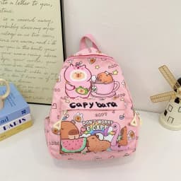 2026 New Kawaii Cartoon Capybara Backpack Women Girls Ultra-light Kindergarten Primary Student Schoolbag Simple Pattern Book Bag