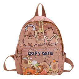2026 New Kawaii Cartoon Capybara Backpack Women Girls Ultra-light Kindergarten Primary Student Schoolbag Simple Pattern Book Bag