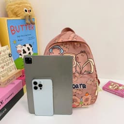2026 New Kawaii Cartoon Capybara Backpack Women Girls Ultra-light Kindergarten Primary Student Schoolbag Simple Pattern Book Bag