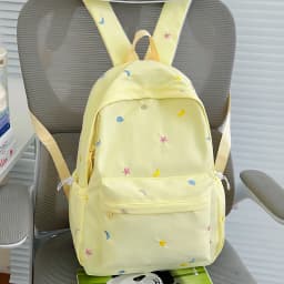 Y2K Cute Aesthetic Preppy Backpack Lightweight Travel Rucksack Nylon Travel Casual Daypack Waterproof for Teens Girls Students