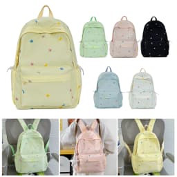 Y2K Cute Aesthetic Preppy Backpack Lightweight Travel Rucksack Nylon Travel Casual Daypack Waterproof for Teens Girls Students
