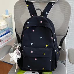 Y2K Cute Aesthetic Preppy Backpack Lightweight Travel Rucksack Nylon Travel Casual Daypack Waterproof for Teens Girls Students