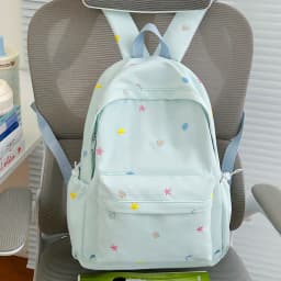 Y2K Cute Aesthetic Preppy Backpack Lightweight Travel Rucksack Nylon Travel Casual Daypack Waterproof for Teens Girls Students