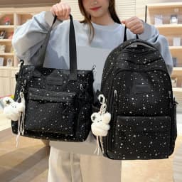 Shiny Starry Sky Backpack for Teen Girls School Holographic Glitter Foil Stamping Rucksack for Friends Family Gifts