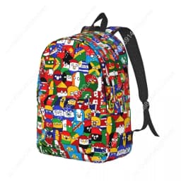 Countryball Cartoon Backpack School Bookbag Countries Earth Canvas Daypack Preschool Kindergarten Bag