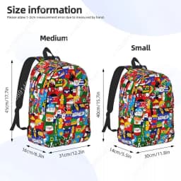 Countryball Cartoon Backpack School Bookbag Countries Earth Canvas Daypack Preschool Kindergarten Bag