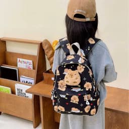 Cute Cartoon Capybara Backpack Plush Large Capacity School Bags Simple Pattern Book Bag Kawaii GirlSchool Backpack Mochila Mujer