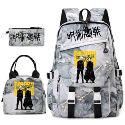 Jujutsu Kaisen Anime Print School Bag Set 3Pcs Backpack Lunch Bag Pencil Case for Girls Lightweight Casual Daypack