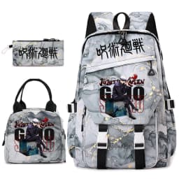 Jujutsu Kaisen Anime Print School Bag Set 3Pcs Backpack Lunch Bag Pencil Case for Girls Lightweight Casual Daypack