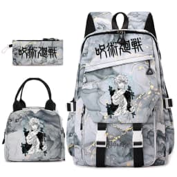 Jujutsu Kaisen Anime Print School Bag Set 3Pcs Backpack Lunch Bag Pencil Case for Girls Lightweight Casual Daypack