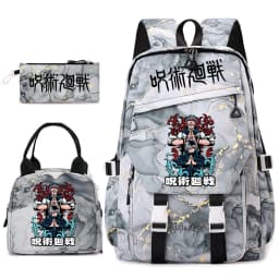 Jujutsu Kaisen Anime Print School Bag Set 3Pcs Backpack Lunch Bag Pencil Case for Girls Lightweight Casual Daypack