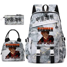 Jujutsu Kaisen Anime Print School Bag Set 3Pcs Backpack Lunch Bag Pencil Case for Girls Lightweight Casual Daypack