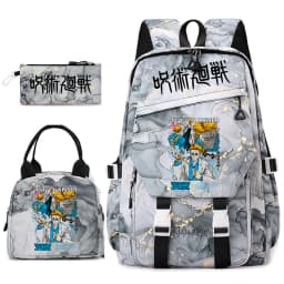 Jujutsu Kaisen Anime Print School Bag Set 3Pcs Backpack Lunch Bag Pencil Case for Girls Lightweight Casual Daypack