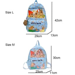 2025 Trend Large Capacity Capybara Book Bag Girl Nylon Backpack Kawaii Cartoon Student School Bag Cute College Backpack mochila