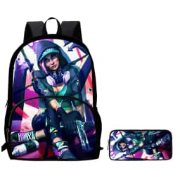 2Pcs Kids School Bag Set FORTNITE Cartoon, Lightweight & Durable Backpack and Pencil Bag with Front Pocket, Boys & Girls 5-10