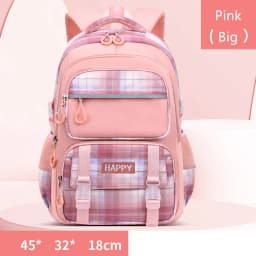 purple school bags for kids plaid book bag pink waterproof School backpacks for girls large capacity backpack with many pockets