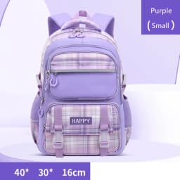 purple school bags for kids plaid book bag pink waterproof School backpacks for girls large capacity backpack with many pockets