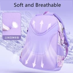 purple school bags for kids plaid book bag pink waterproof School backpacks for girls large capacity backpack with many pockets