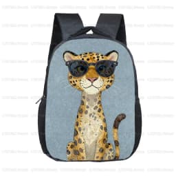 12 Inch Cute Gentleman Dog with Coffee Toddler Backpack for 2‑4 Years Old Kids School Bag Children Outdoor Travel Small Rucksack