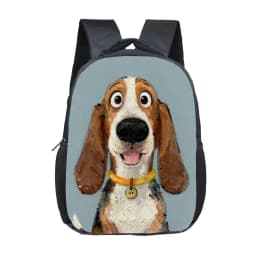 12 Inch Cute Gentleman Dog with Coffee Toddler Backpack for 2‑4 Years Old Kids School Bag Children Outdoor Travel Small Rucksack