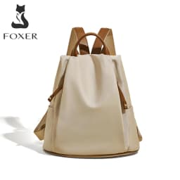 FOXER Fabric Backpack For Women 2026 Fashion Top-handle Girl's Shoulder Schoolbag Purses For College Students Gifts