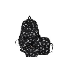 Korean Fashion Bow Print Women Fashion Backpack Simple Student Schoolbag college student backpack Set Three-Piece
