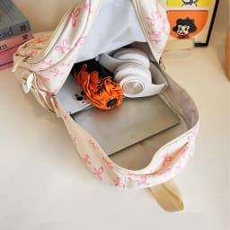 Korean Fashion Bow Print Women Fashion Backpack Simple Student Schoolbag college student backpack Set Three-Piece
