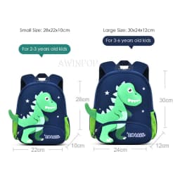 2024 New Kindergarten School Bags for Boys 3D Dinosaur Backpacks Kids Waterproof Neoprene Light Cute Mini Children Book Bag Girl