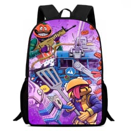 Large Capacity 15" Fortnite Cartoon Backpack, Unisex Boys & Girls Age 6-14 Printed Spacious Student School Bag