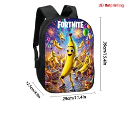 Large Capacity 15" Fortnite Cartoon Backpack, Unisex Boys & Girls Age 6-14 Printed Spacious Student School Bag