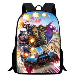 Large Capacity 15" Fortnite Cartoon Backpack, Unisex Boys & Girls Age 6-14 Printed Spacious Student School Bag