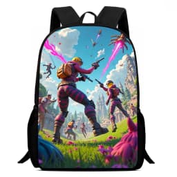 Large Capacity 15" Fortnite Cartoon Backpack, Unisex Boys & Girls Age 6-14 Printed Spacious Student School Bag