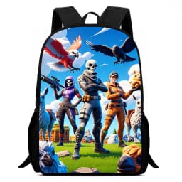 Large Capacity 15" Fortnite Cartoon Backpack, Unisex Boys & Girls Age 6-14 Printed Spacious Student School Bag
