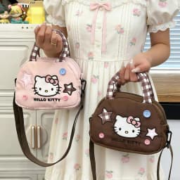 Cute Kitty Crossbody Bag Checkered Commuter Handbag, Creative Cartoon Shoulder Bag, Gift for Girlfriend