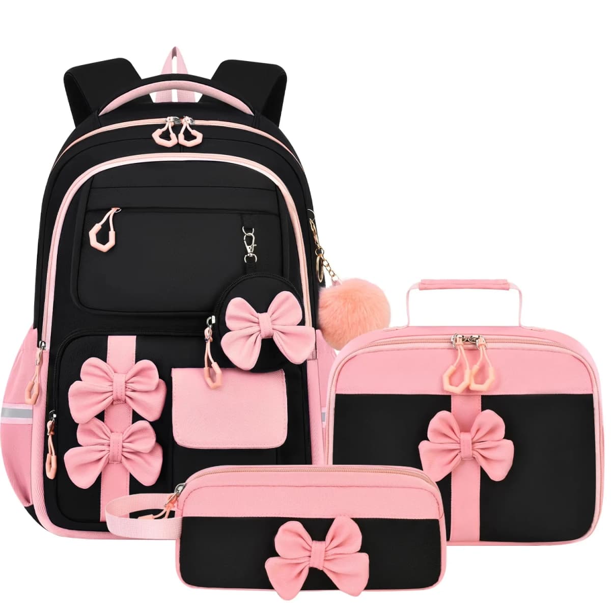3pcs/set fashion backpack for school Girls Cute School Backpack with Lunch Bag Pencil Case Primary Middle School Student Bookbag