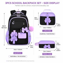 3pcs/set fashion backpack for school Girls Cute School Backpack with Lunch Bag Pencil Case Primary Middle School Student Bookbag