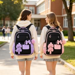 3pcs/set fashion backpack for school Girls Cute School Backpack with Lunch Bag Pencil Case Primary Middle School Student Bookbag