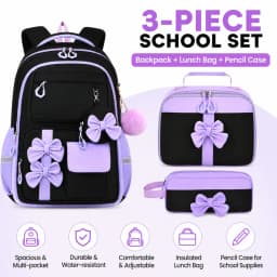 3pcs/set fashion backpack for school Girls Cute School Backpack with Lunch Bag Pencil Case Primary Middle School Student Bookbag