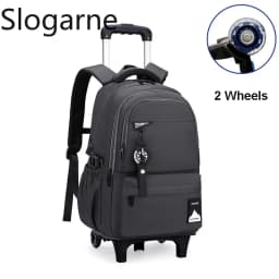 Students Wheeled School Bag Boys Trolley Bags for School Men Travel Backpack with Wheels Waterproof Large Capacity Luggage Bag