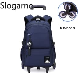 Students Wheeled School Bag Boys Trolley Bags for School Men Travel Backpack with Wheels Waterproof Large Capacity Luggage Bag