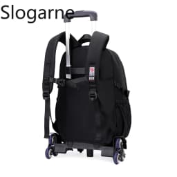 Students Wheeled School Bag Boys Trolley Bags for School Men Travel Backpack with Wheels Waterproof Large Capacity Luggage Bag