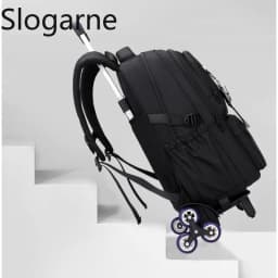 Students Wheeled School Bag Boys Trolley Bags for School Men Travel Backpack with Wheels Waterproof Large Capacity Luggage Bag