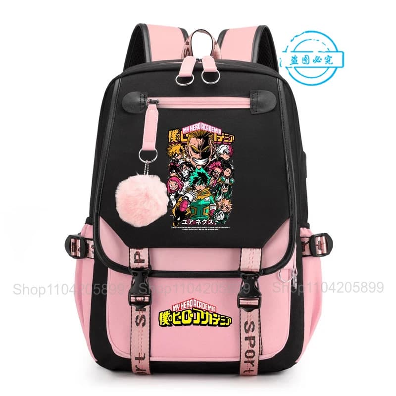 My Hero Academia Anime Print Student Backpack Lightweight Casual Daypack for Girls School Travel