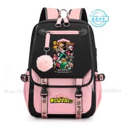 My Hero Academia Anime Print Student Backpack Lightweight Casual Daypack for Girls School Travel