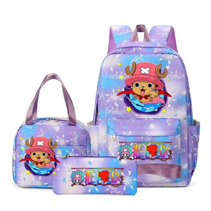 One Piece Backpacks Women Men Capacity School Bag Rucksack Printe Backbag Travel Daypack Male Backpack Mochila 3pcs