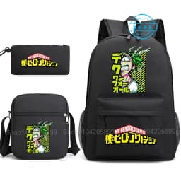 3PCS My Hero Academia Backpack Anime Mochila School Bag with Shoulder Bag Pencil Case for Boys Girls Gift Daily Travel Rucksack