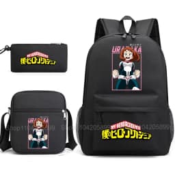 3PCS My Hero Academia Backpack Anime Mochila School Bag with Shoulder Bag Pencil Case for Boys Girls Gift Daily Travel Rucksack