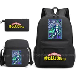 3PCS My Hero Academia Backpack Anime Mochila School Bag with Shoulder Bag Pencil Case for Boys Girls Gift Daily Travel Rucksack